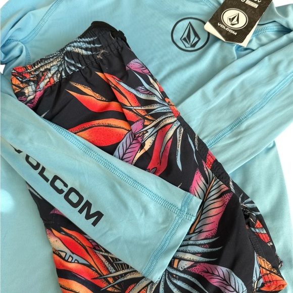 Volcom Kids Toddler Swim Rashguard Set - Light Blue and Multicolor NWT 4T - Picture 6 of 13